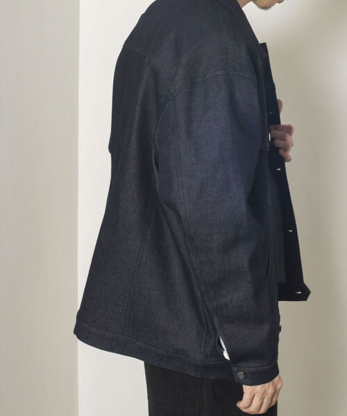 GLOSTER（グロスター）の「【GLOSTER/グロスター】リジットデニムジャケット（デニムジャケット・メンズ・インディゴブルー/ブラック・MEDIUM/LARGE）」の9枚目の写真