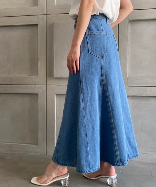 moment+（モーメントプラス）の「デニムロングスカート（デニムスカート・レディース・アイボリー・L）」の13枚目の写真