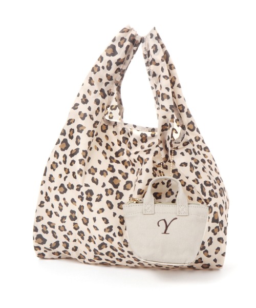 GLOBAL WORK（グローバルワーク）の「イニシャルチャームサブBAG/260746（エコバッグ/サブバッグ・レディース・ブラック/オフホワイト/グリーン/その他/アイボリー/ライトベージュ/ホワイト系その他3/グリーン系その他4・FREE）」の5枚目の写真