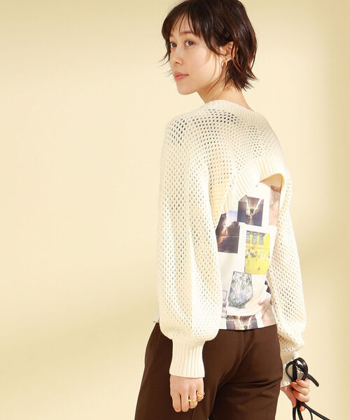 Ray BEAMS（レイビームス）の「Ray BEAMS / ダブル ベルト アーム ボレロ（カーディガン/ボレロ・レディース・ブラック/オフホワイト・ONE SIZE）」の3枚目の写真