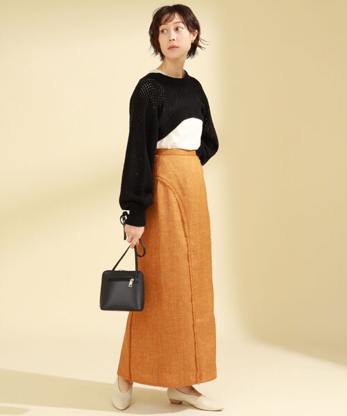 Ray BEAMS（レイビームス）の「Ray BEAMS / ダブル ベルト アーム ボレロ（カーディガン/ボレロ・レディース・ブラック/オフホワイト・ONE SIZE）」の7枚目の写真