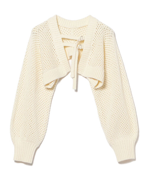 Ray BEAMS（レイビームス）の「Ray BEAMS / ダブル ベルト アーム ボレロ（カーディガン/ボレロ・レディース・ブラック/オフホワイト・ONE SIZE）」の9枚目の写真