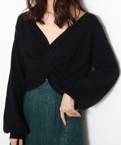 archives（アルシーヴ）の「フロントツイストニットプルオーバー（ニット/セーター・レディース・ブラック/オフホワイト/ブルーグレー/グリーン系その他・MEDIUM）」の18枚目の写真