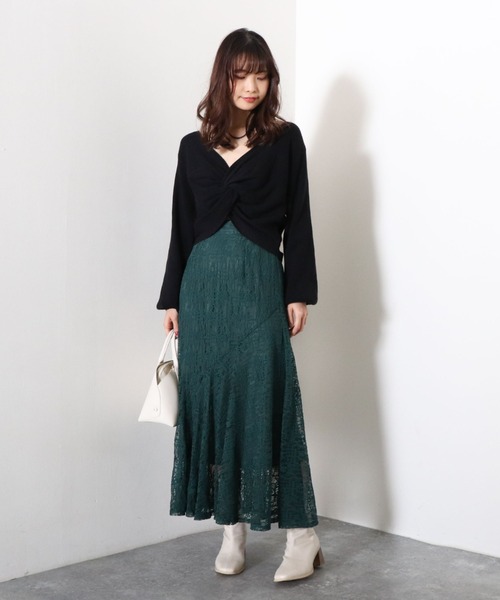 archives（アルシーヴ）の「フロントツイストニットプルオーバー（ニット/セーター・レディース・ブラック/オフホワイト/ブルーグレー/グリーン系その他・MEDIUM）」の21枚目の写真