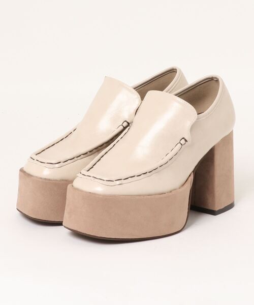 Parade(パレード)の「【厚底】スクエアトゥ チャンキーヒールマニッシュ 8601(ドレスシューズ・レディース・ブラック/アイボリー・S/M/L)」の2枚目の写真