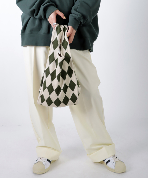 Oriens JOURNAL STANDARD（オリエンス ジャーナルスタンダード）の「ダイヤモンドニットバッグ（ハンドバッグ・レディース・ブラック/ナチュラル/ブルー・FREE）」の18枚目の写真