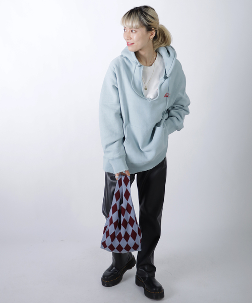 Oriens JOURNAL STANDARD（オリエンス ジャーナルスタンダード）の「ダイヤモンドニットバッグ（ハンドバッグ・レディース・ブラック/ナチュラル/ブルー・FREE）」の16枚目の写真