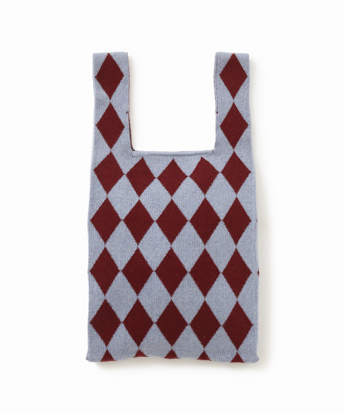 Oriens JOURNAL STANDARD（オリエンス ジャーナルスタンダード）の「ダイヤモンドニットバッグ（ハンドバッグ・レディース・ブラック/ナチュラル/ブルー・FREE）」の12枚目の写真