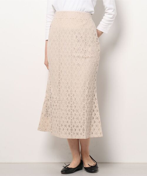 flower(フラワー)の「フラッフレーススカート(スカート・レディース・ベージュ/ブルー・FREE)」の6枚目の写真