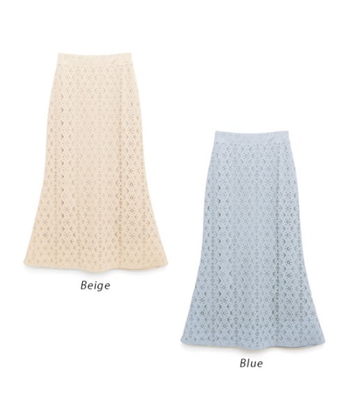 flower(フラワー)の「フラッフレーススカート(スカート・レディース・ベージュ/ブルー・FREE)」の20枚目の写真