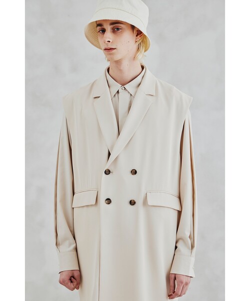 tk.TAKEO KIKUCHI（ティーケータケオキクチ）の「◆ドライツイルロングベスト（ユニセックスアイテム）（ベスト・メンズ・ブラック/アイボリー・03/66/02）」の2枚目の写真