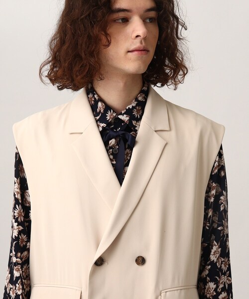 tk.TAKEO KIKUCHI（ティーケータケオキクチ）の「◆ドライツイルロングベスト（ユニセックスアイテム）（ベスト・メンズ・ブラック/アイボリー・03/66/02）」の3枚目の写真