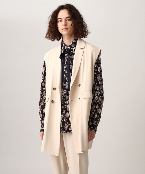 tk.TAKEO KIKUCHI（ティーケータケオキクチ）の「◆ドライツイルロングベスト（ユニセックスアイテム）（ベスト・メンズ・ブラック/アイボリー・03/66/02）」の8枚目の写真