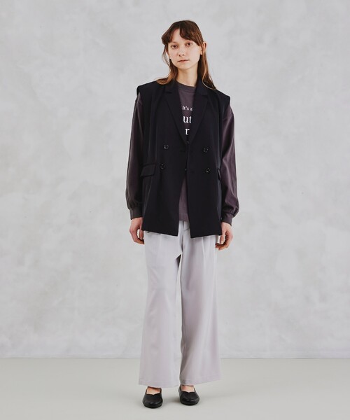 tk.TAKEO KIKUCHI（ティーケータケオキクチ）の「◆ドライツイルロングベスト（ユニセックスアイテム）（ベスト・メンズ・ブラック/アイボリー・03/66/02）」の20枚目の写真