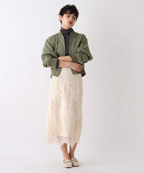 OPAQUE.CLIP（オペークドットクリップ）の「◆【C】コットンラッセルレース タイトスカート（スカート・レディース・チャコールグレー/オフホワイト/ピンク系・40/38/36/34/42）」の13枚目の写真