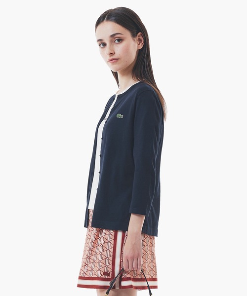LACOSTE（ラコステ）の「UVカット 吸水速乾 ウォッシャブル COOLMAX クールマックス 7部袖 ニットカーディガン（カーディガン/ボレロ・レディース・ホワイト/スカイブルー/ネイビー/キャメル/グリーン/オレンジ/クリアグリーン/ブラック/グレイッシュブルー/ライトグレー・40/38/36/34）」の18枚目の写真