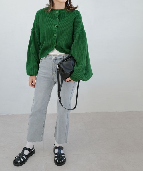 ＡＮＤＪ（アンドジェイ）の「2WAYショルダー付餃子バッグ（ショルダーバッグ・レディース・ブラック/グリーン・M）」の20枚目の写真