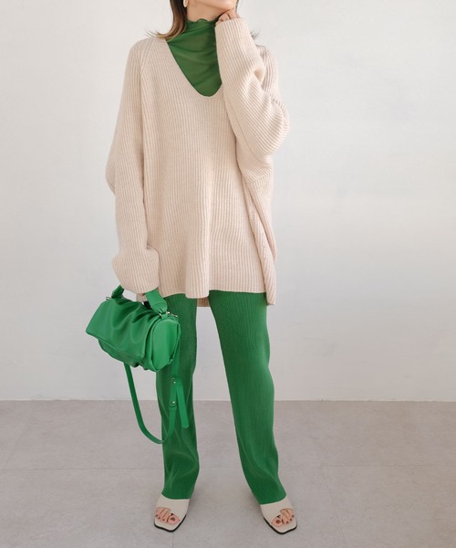 ＡＮＤＪ（アンドジェイ）の「2WAYショルダー付餃子バッグ（ショルダーバッグ・レディース・ブラック/グリーン・M）」の15枚目の写真