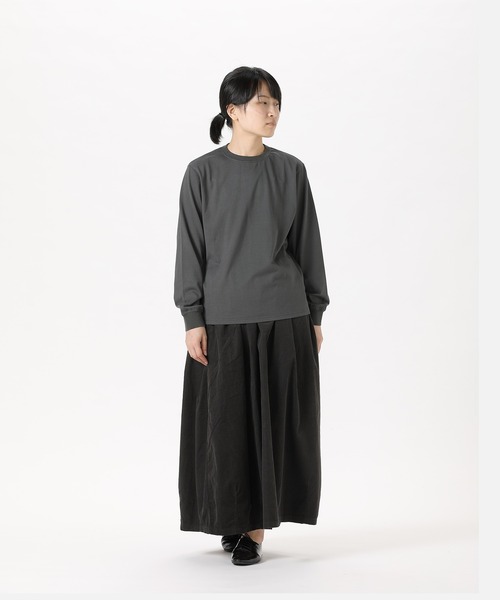 SETTO（セット）の「COMFORT-T：ロングTシャツ（Tシャツ/カットソー・レディース・ブラック/ホワイト/ダークグレー・L/S/M/XS）」の10枚目の写真