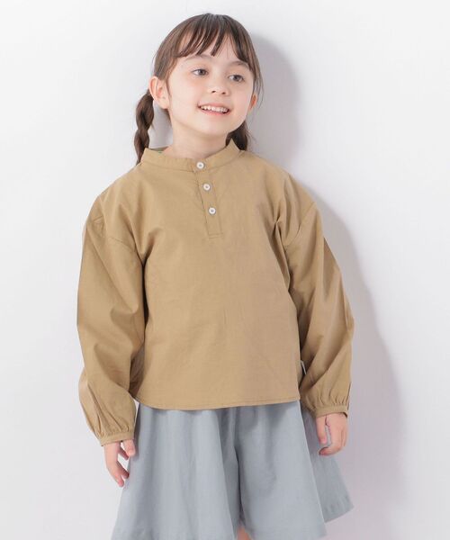 SHIPS any（シップス エニィ）の「SHIPS any: リラックス プルオーバー ブラウス<KIDS>◇（シャツ/ブラウス・キッズ・ベージュ/ライトブルー・S(110-120)/M(125-135)/L(140-150)）」の2枚目の写真