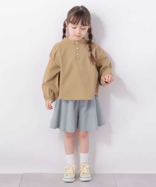 SHIPS any（シップス エニィ）の「SHIPS any: リラックス プルオーバー ブラウス<KIDS>◇（シャツ/ブラウス・キッズ・ベージュ/ライトブルー・S(110-120)/M(125-135)/L(140-150)）」の3枚目の写真