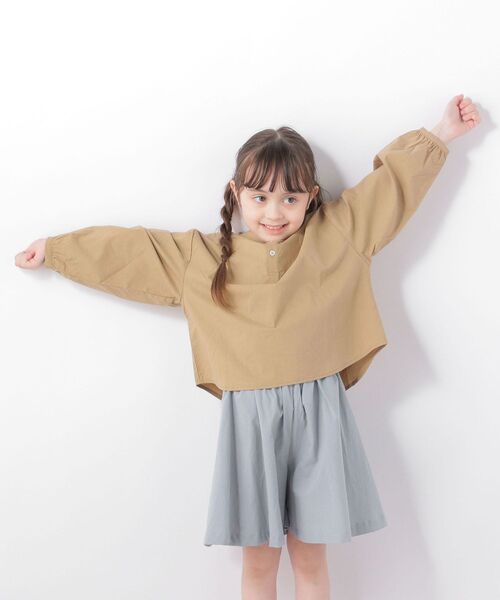 SHIPS any（シップス エニィ）の「SHIPS any: リラックス プルオーバー ブラウス<KIDS>◇（シャツ/ブラウス・キッズ・ベージュ/ライトブルー・S(110-120)/M(125-135)/L(140-150)）」の6枚目の写真