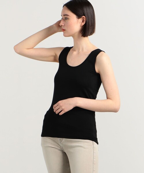 TOMORROWLAND （トゥモローランド）の「セルロースジャージー タンクトップ（タンクトップ・レディース・ホワイト/ブラック・S）」の9枚目の写真