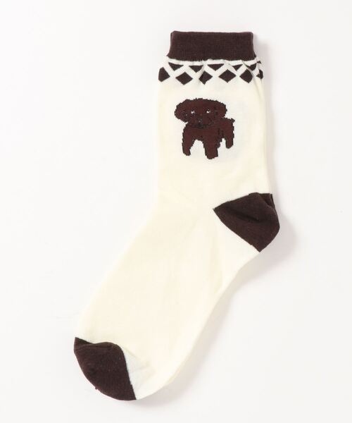 emesuelee（エメスーリー）の「犬モチーフソックス（ソックス/靴下・レディース・ネイビー/ブラック/ブラック系1/グリーン/グレー・フリー）」の3枚目の写真