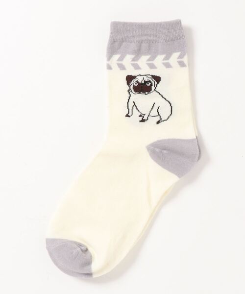 emesuelee（エメスーリー）の「犬モチーフソックス（ソックス/靴下・レディース・ネイビー/ブラック/ブラック系1/グリーン/グレー・フリー）」の4枚目の写真