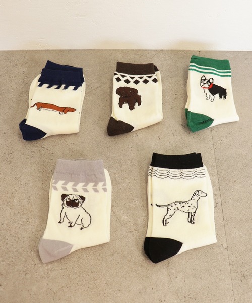 emesuelee（エメスーリー）の「犬モチーフソックス（ソックス/靴下・レディース・ネイビー/ブラック/ブラック系1/グリーン/グレー・フリー）」の20枚目の写真
