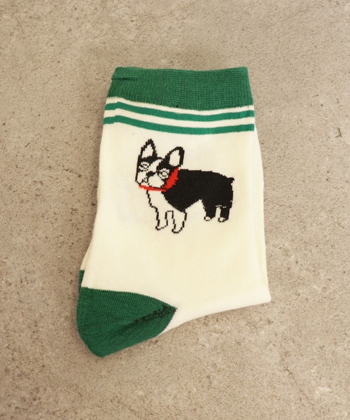 emesuelee（エメスーリー）の「犬モチーフソックス（ソックス/靴下・レディース・ネイビー/ブラック/ブラック系1/グリーン/グレー・フリー）」の17枚目の写真