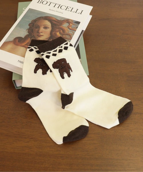 emesuelee（エメスーリー）の「犬モチーフソックス（ソックス/靴下・レディース・ネイビー/ブラック/ブラック系1/グリーン/グレー・フリー）」の12枚目の写真