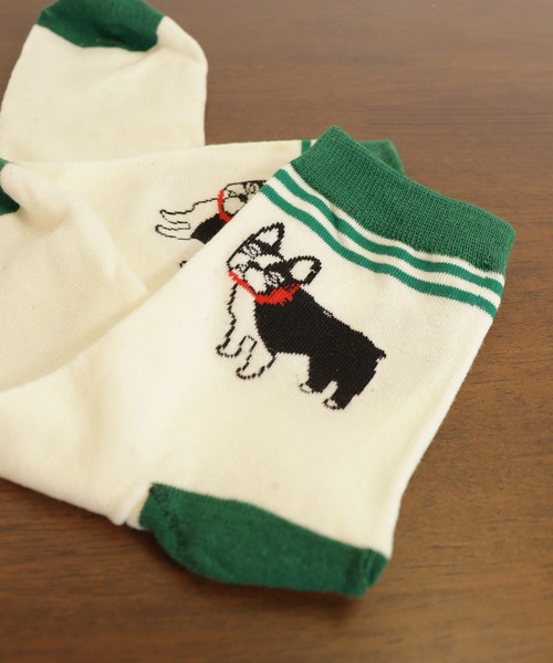emesuelee（エメスーリー）の「犬モチーフソックス（ソックス/靴下・レディース・ネイビー/ブラック/ブラック系1/グリーン/グレー・フリー）」の10枚目の写真