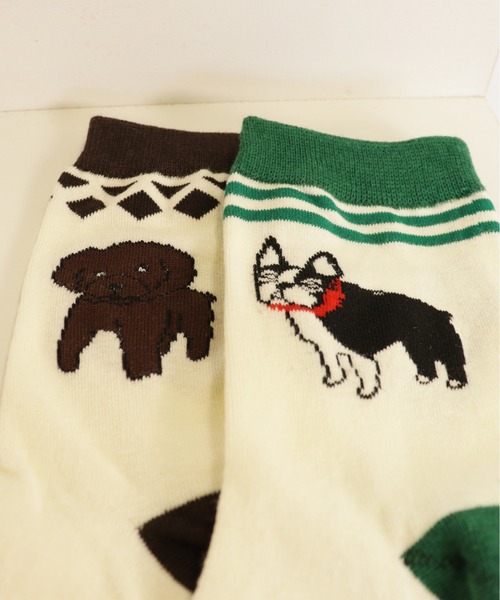 emesuelee（エメスーリー）の「犬モチーフソックス（ソックス/靴下・レディース・ネイビー/ブラック/ブラック系1/グリーン/グレー・フリー）」の7枚目の写真