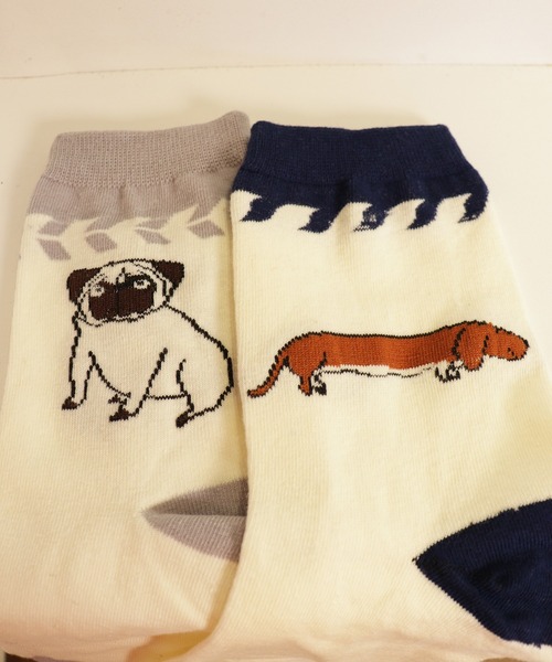 emesuelee（エメスーリー）の「犬モチーフソックス（ソックス/靴下・レディース・ネイビー/ブラック/ブラック系1/グリーン/グレー・フリー）」の6枚目の写真