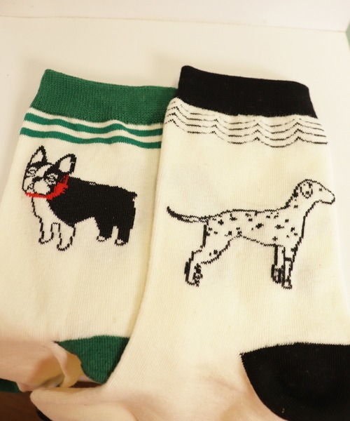emesuelee（エメスーリー）の「犬モチーフソックス（ソックス/靴下・レディース・ネイビー/ブラック/ブラック系1/グリーン/グレー・フリー）」の8枚目の写真