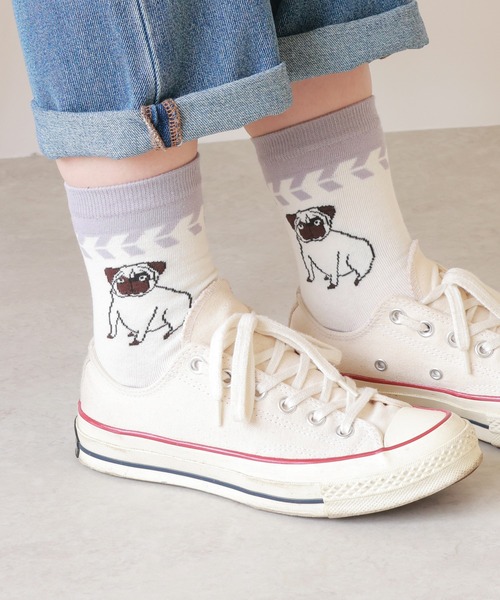 emesuelee（エメスーリー）の「犬モチーフソックス（ソックス/靴下・レディース・ネイビー/ブラック/ブラック系1/グリーン/グレー・フリー）」の22枚目の写真