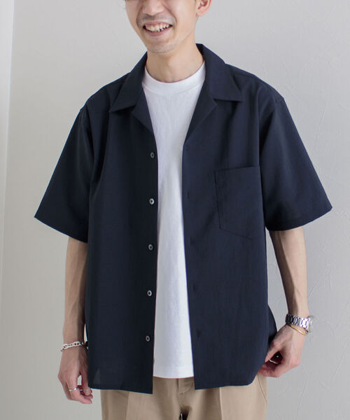 GLOSTER（グロスター）の「【GLOSTER/グロスター】EVALET QUICK DRY オープンカラーシャツ 吸水・吸汗・速乾（シャツ/ブラウス・メンズ・ホワイト/チャコールグレー/ネイビー・MEDIUM/LARGE）」の12枚目の写真