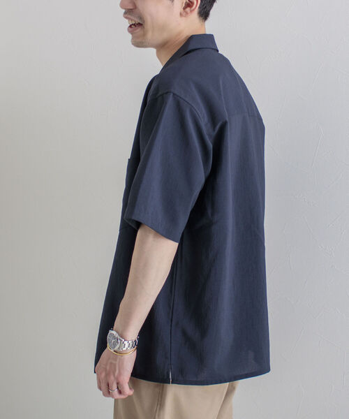 GLOSTER（グロスター）の「【GLOSTER/グロスター】EVALET QUICK DRY オープンカラーシャツ 吸水・吸汗・速乾（シャツ/ブラウス・メンズ・ホワイト/チャコールグレー/ネイビー・MEDIUM/LARGE）」の10枚目の写真