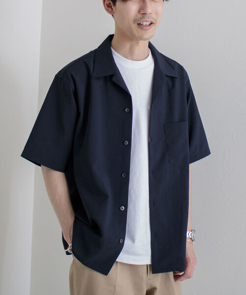 GLOSTER（グロスター）の「【GLOSTER/グロスター】EVALET QUICK DRY オープンカラーシャツ 吸水・吸汗・速乾（シャツ/ブラウス・メンズ・ホワイト/チャコールグレー/ネイビー・MEDIUM/LARGE）」の4枚目の写真