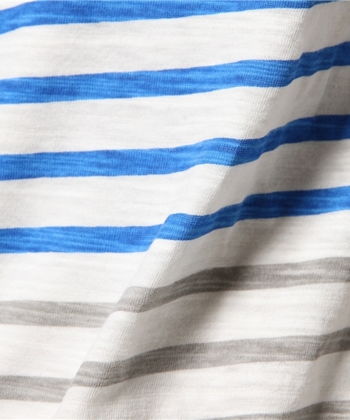 WEGO（ウィゴー）の「WEGO/ ボーダーVネックポケットTシャツ（Tシャツ/カットソー・メンズ・その他1/トリコロール/ブルー/ブラック・MEDIUM/LARGE）」の14枚目の写真