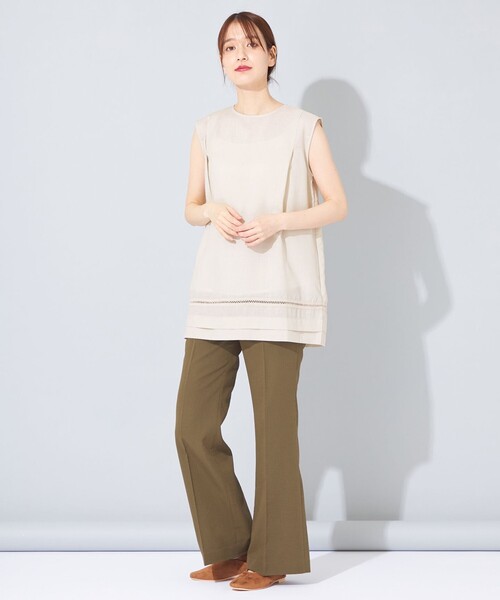 SHARE PARK(シェアパーク)の「【洗える】ウォッシャブルリネン ノースリブラウス(シャツ/ブラウス・レディース・ベージュ系/こしょう色系・1)」の6枚目の写真