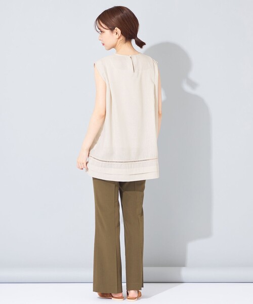 SHARE PARK(シェアパーク)の「【洗える】ウォッシャブルリネン ノースリブラウス(シャツ/ブラウス・レディース・ベージュ系/こしょう色系・1)」の8枚目の写真