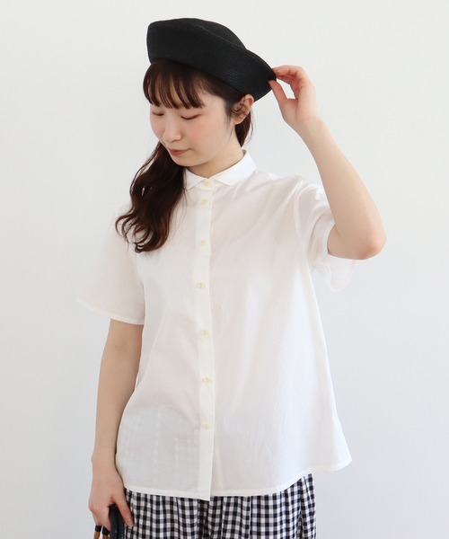 bulle de savon（ビュルデサボン）の「△itsumo　カド衿半袖シャツ（シャツ/ブラウス・レディース・ホワイト/その他・FREE）」の2枚目の写真
