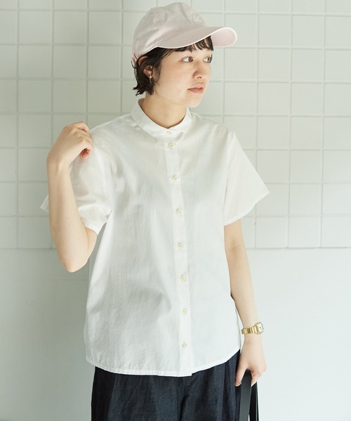 bulle de savon（ビュルデサボン）の「△itsumo　カド衿半袖シャツ（シャツ/ブラウス・レディース・ホワイト/その他・FREE）」の3枚目の写真