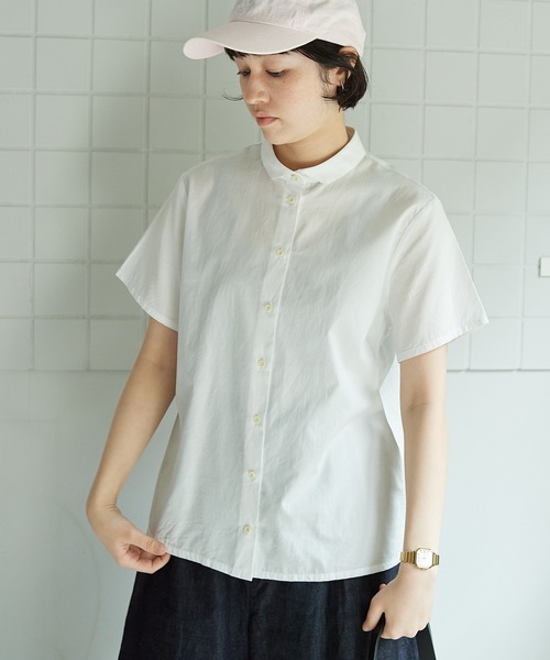 bulle de savon（ビュルデサボン）の「△itsumo　カド衿半袖シャツ（シャツ/ブラウス・レディース・ホワイト/その他・FREE）」の6枚目の写真