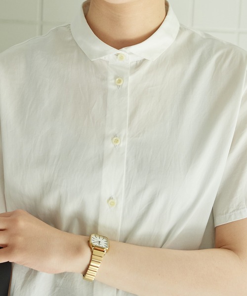 bulle de savon（ビュルデサボン）の「△itsumo　カド衿半袖シャツ（シャツ/ブラウス・レディース・ホワイト/その他・FREE）」の7枚目の写真