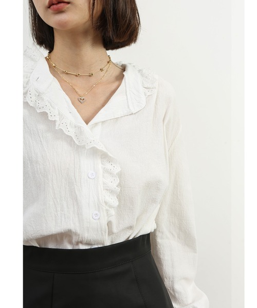 MAISON DE THERESE(メゾン ド テレーズ)の「コットンシャツ(シャツ/ブラウス・レディース・ホワイト/ブラック・MEDIUM/SMALL/LARGE)」の7枚目の写真