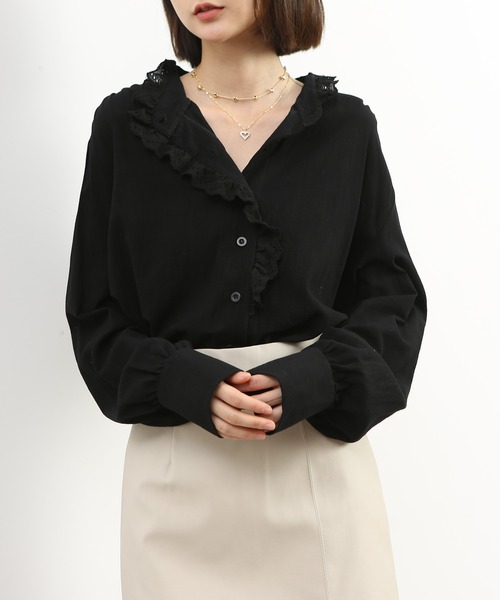 MAISON DE THERESE(メゾン ド テレーズ)の「コットンシャツ(シャツ/ブラウス・レディース・ホワイト/ブラック・MEDIUM/SMALL/LARGE)」の3枚目の写真