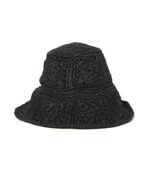 LOWRYS FARM（ローリーズファーム）の「スクエアガラペーパーハット　255570（ハット・レディース・ブラック/オフホワイト・FREE）」の4枚目の写真